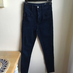 AE Dark Wash High-Waisted Super Stretch Jegging